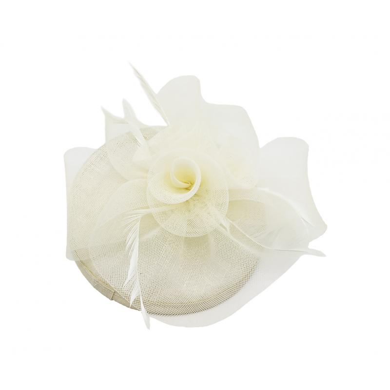 Sinamay & Feather Disc Fascinator