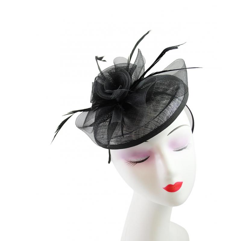 Sinamay & Feather Disc Fascinator