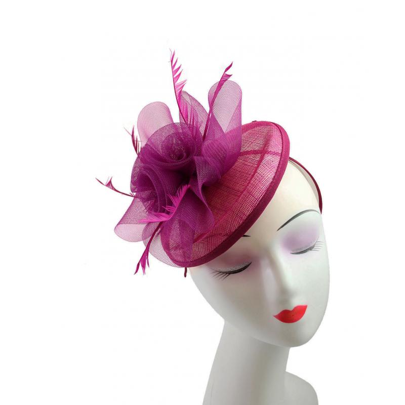 Sinamay & Feather Disc Fascinator