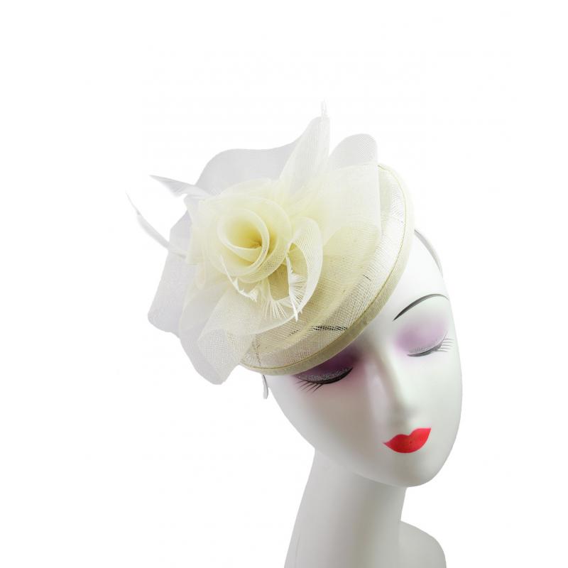 Sinamay & Feather Disc Fascinator